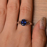 1ct Engagement Ring Oval Cut Sapphire Heart Valentine Gift 14k White Gold Finish