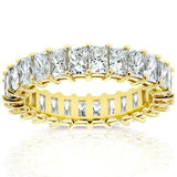 6Ct Radiant Cut Diamond Trendy Full Eternity Wedding Band 14K Yellow Gold Finish