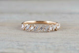 1ct Baguette Cut Diamond Wedding Band 14k Rose Gold Finish Zig Zag Half Eternity