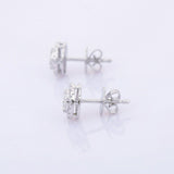 1.7ct Stud Earrings Marquise Cut Diamond Cluster Halo 14k White Gold Finish