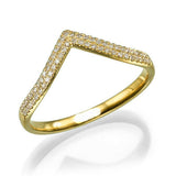 4ct Round Cut Diamond Curved Engagement Ring and Guard 14k Yellow Gold Finish