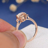 1ct Round Cut Peach Morganite Engagement Ring 14k RoseGold Over Accent Solitaire