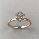 Square Crown Design Engagement Ring 1.2ct Round Cut Diamond 14k WhiteGold Finish