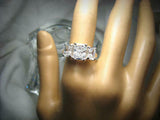 Trilogy Solitaire Engagement Ring 2.5ct Radiant Cut Diamond 14k WhiteGold Finish