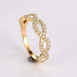 Infinity Half Eternity Wedding Band 2ct Baguette Cut Diamond 14k YellowGold Over