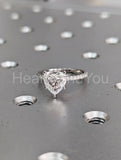 1ct Heart Simulated Diamond Solitaire with Accents Ring 14k White Gold Plated