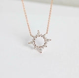 1.4ct Marquise Cut Diamond Pendant with Chain Open Circle 14k Rose Gold Finish