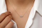 2ct Diamond Pendant with Chain Round Cut Brilliant Cluster 14k YellowGold Finish