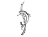 0.2ct Round Cut Diamond Dolphin Design Pendant 14k White Gold Finish NO CHAIN