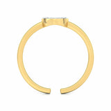 0.7ct Engagement Ring Round Cut Diamond Horse Shoe Nail 14k Yellow Gold Finish