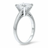 2ct Engagement Ring Cushion Cut Diamond Solitaire Design 14k White Gold Finish