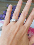 4Ct Princess Cut Diamond Art Deco Bridal Set Engagement Ring 14K White Gold Over