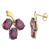 2.3ct Drop Earrings Oval Cut Red Garnet Berry Fruit 14k Yellow Gold Finish