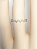 2Ct Round Cut Diamond Zig Zag Petite Stackable Wedding Band 14K White Gold Over