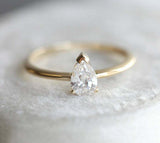 1.2ct Pear Cut Diamond Engagement Ring 14k Yellow Gold Finish Solitaire Women