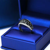 2.8ct Round Black Diamond Engagement Ring 14k White Gold Finish Classic Cocktail