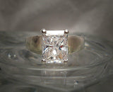 Women Solitaire Engagement Ring 2.5ct Radiant Cut Diamond 14k White Gold Finish