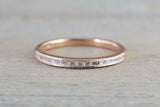 1.3ct Baguette Cut Diamond Wedding Band Channel Half Eternity 14k Rose Gold Over