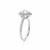 2.2ct Heart Diamond Engagement Ring Halo 14k White Gold Finish with Round Accent