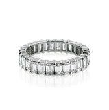 4Ct Emerald Cut DVVS1 Diamond Full Eternity Wedding Band 14K White Gold Finish