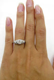 1Ct Oval Cut Diamond Vintage Art Deco Ring 14K White Gold Finish Baguette Accent