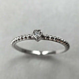 Beaded Ball Shank Solitaire Ring 0.45ct Round Cut Diamond 14k White Gold Finish