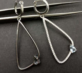 2.7ct Dangle Earrings Pear Cut Aquamarine Petite Partywear 14k White Gold Finish