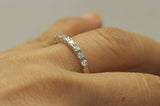 1Ct Round Cut DVVS1 Diamond Dainty Minimalist Wedding Band 14K White Gold Finish