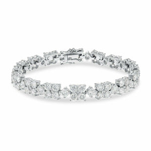 25Ct Round Cut Diamond Cocktail Design Tennis Bracelet 14K White Gold Finish