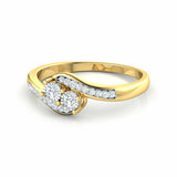 1.6ct Engagement Ring Round Diamond Twist Swirl Solitaire 14k Yellow Gold Finish