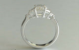 2ct Emerald Cut Diamond Engagement Ring Five Stone Solitaire 14k White Gold Over