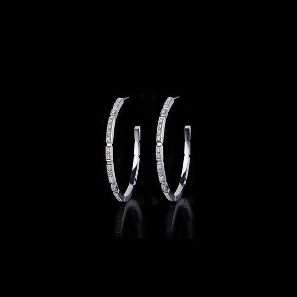 1ct Round Cut Diamond Light Half Hoop Women Earrings 14k White Gold Finish