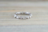 0.5ct Baguette Cut VVS1 Diamond Wedding Band 14k White Gold Finish Full Eternity