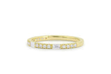 Stackable Half Eternity Wedding Band 0.9ct Baguette Diamond 14k Yellow Gold Over