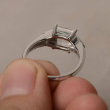 Trilogy Wedding Engagement Ring 2ct Princess Cut Diamond 18k White Gold Finish