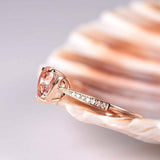 1ct Heart Cut Peach Morganite Solitaire Engagement Ring 18k Rose Gold Finish