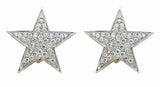 1.5ct Round Cut VVS1D Diamond Star Stud Earrings Women 14k Yellow Gold Finish