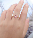 1ct Oval Pink Ruby Vintage Diamond Solitaire Engagement Ring 14k Rose Gold Over