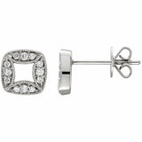 0.5ct Round Cut VVS1 D Diamond Antique Stud Earrings Women 14k White Gold Finish