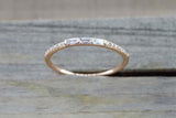 1ct Baguette Cut Diamond Wedding Band 14k Yellow Gold Finish Stackable Promise