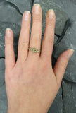 1.2ct Engagement Ring Round Cut Green Peridot Bypass 14k White Gold Finish