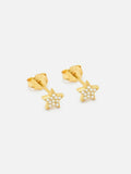 0.5ct Stud Earrings Round Cut Diamond Star Design 14k Yellow Gold Finish