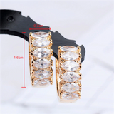 4Ct Marquise Cut Diamond Horizontal Drop Huggies Earrings 14K Rose Gold Finish