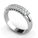 2ct Round Cut Diamond Eternity Wedding Anniversary Ring 14k White Gold Finish