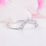 1.6ct Round Diamond Engagement Ring Crown Tiara Shape Women 14k White Gold Over