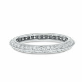 2.5ct Wedding Band Round Cut Diamond Milgrain Full Eternity 14k WhiteGold Finish