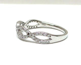 1.7ct Engagement Ring Round Cut Diamond Infinity Design 14k White Gold Finish