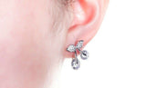 2.1ct Round Cut VVS1D Diamond Cherry Shape Stud Earrings 14k White Gold Finish