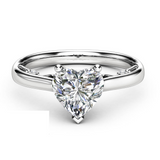 1ct Heart Cut Diamond Engagement Ring 14k White Gold Finish Classic Solitaire