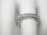 2ct Wedding Ring Band Round Cut Diamond Milgrain Stackable 14k White Gold Finish